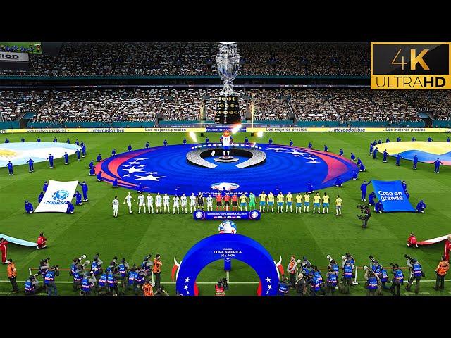 PES 2024 NEW Ultra Realism Graphics & Sound Mod | Copa America Final | Argentina vs Columbia | 4K