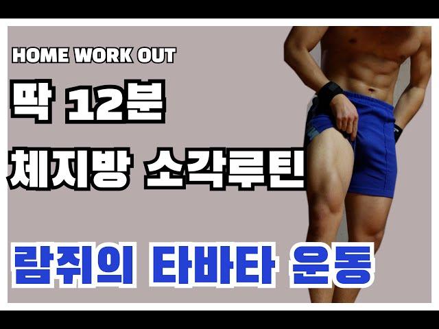 Lv.5 12분만에 체지방 100% 소각시키는 루틴 따라만하세요! [Only 12mins Fat Burning Workout]  Feat. 권혁TV / 람쥐의 타바타운동