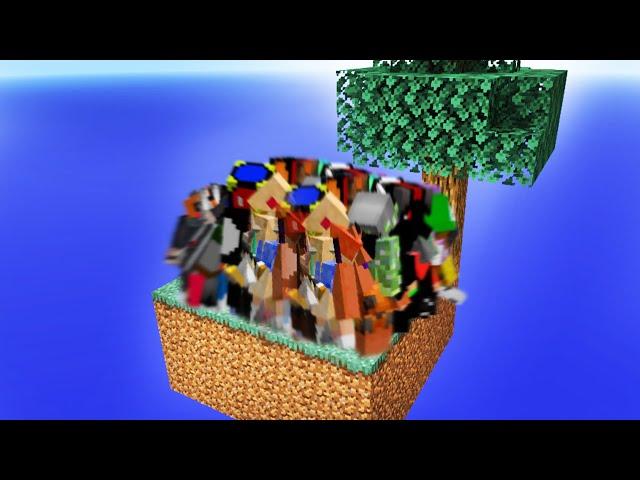 100 kişiyle minecraft skyblock oynadık...