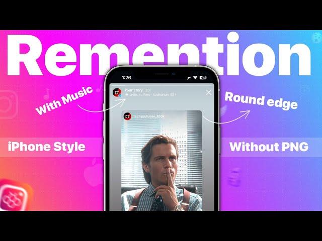 Honista Story Mention Song Problem 🫨 | Remention story Like iPhone Without PNG | Round edge story