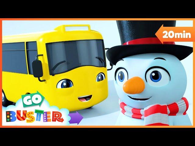 Buster Builds a Magic Snowman! ️ | Christmas Fun with Go Buster  | Sing Along with Buster 