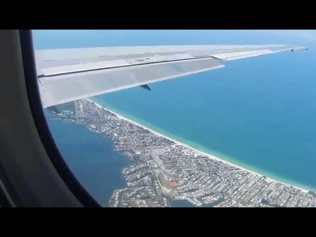 Landing in Sarasota/Bradenton SRQ... Delta MD-90...Great View of Gulf Of Mexico!!!