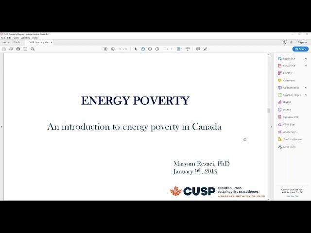 LEAP Project - 2. Intro to Energy Poverty in Canada by Maryam Rezaei 18mins 9Jan19