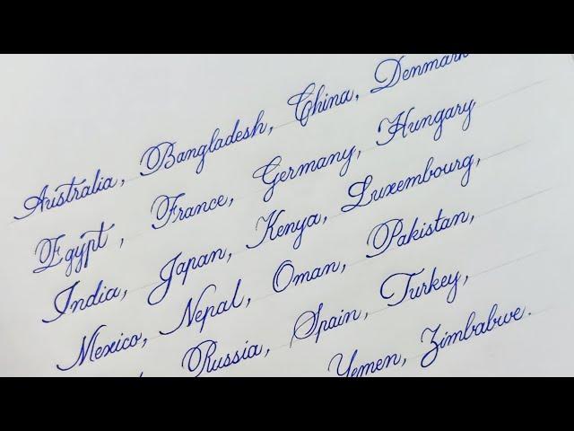 Country name in cursive handwriting||Paul's Calligraphy