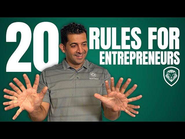 20 Rules for Entrepreneurs