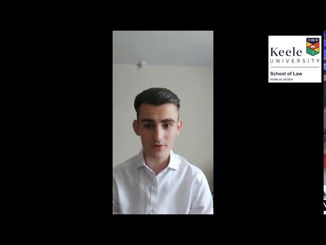 Keele University - School of Law - Undergraduate - Student Experience - Lawrence Whitworth