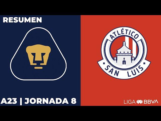 Resumen y Goles | Pumas vs San Luis  | Liga BBVA MX | Apertura 2023 - Jornada 8