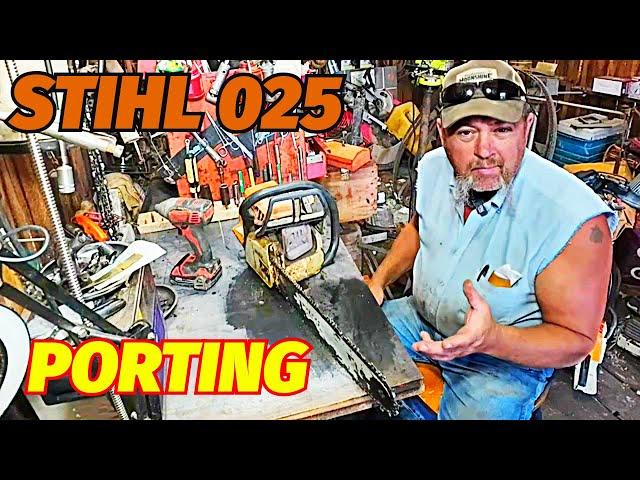 SIMPLE Port Work for HUGE EASY GAINS of a Stihl 025, MS250 Clamshell Chainsaw Using Common... (1/3)