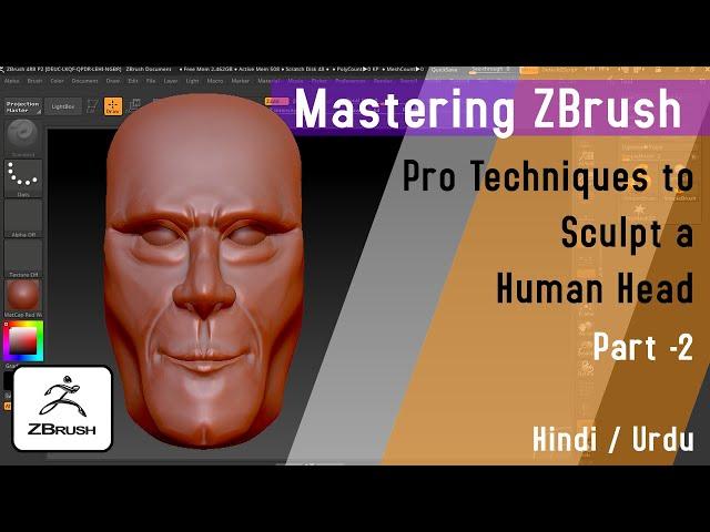 Mastering ZBrush: Pro Techniques to Sculpt a Realistic Human Head | Hindi / Urdu