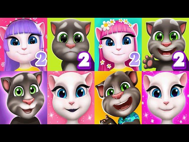 My Talking Tom2 vs My Talking Tom vs MY Talking Angela2 vs Talking Angela Unicorns Game 2024 Ep4042