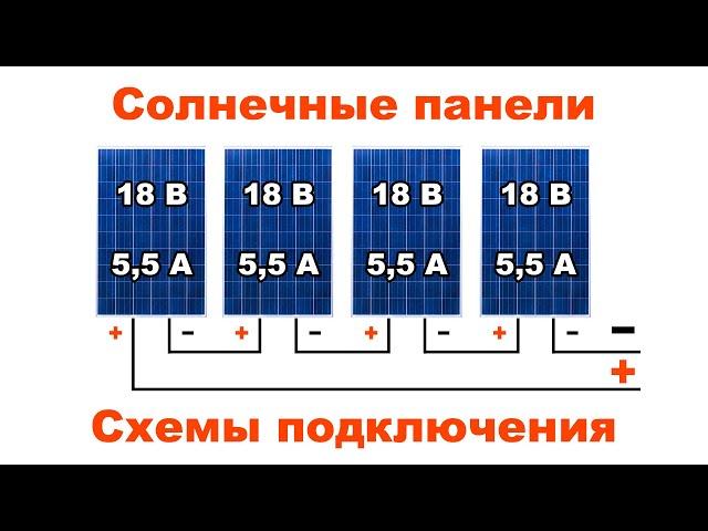 Соединение солнечных панелей: параллельное, последовательное, комбинированное, разной мощности.