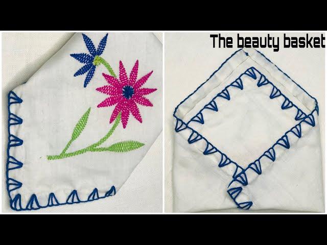 Chevron blanket stitch || edge embroidery stitch | easy embroidery for beginners |