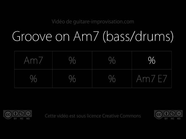 Groove on Am7 (95 bpm) - bass/drums : Backing Track