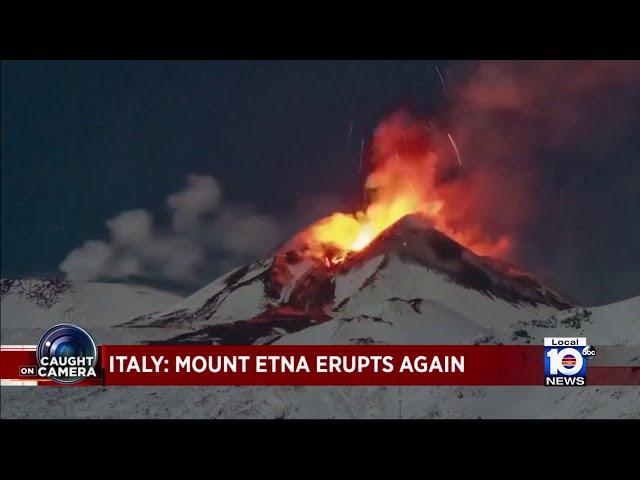 Latest video on Mount Etna volcano eruption