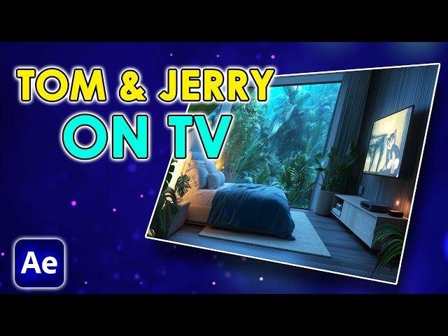 Add Tom & Jerry Video on a TV | Cozy Ambience | After Effects Tutorial