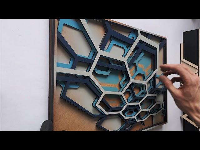 Laser cut artwork Fast forward #lasercut #spraypaint #mandala #woodart