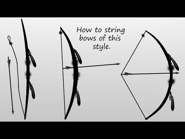 Tutorial : Stringing a bow like mine. Advanced speed technique. Military Archery tactics.