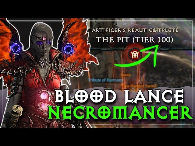 My Absolute Favorite Necro for Pit Pushing! Blood Lance is CRACKED! Build Guide Season 6