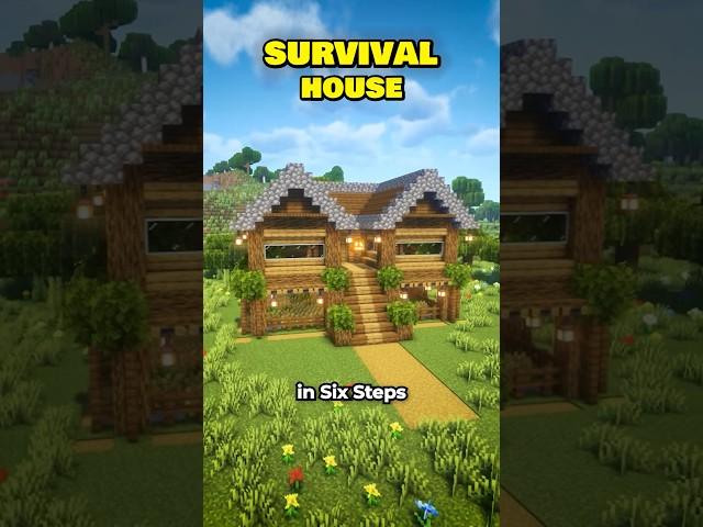 Easy To Build a Survival House in Just 6 Steps | Minecraft Builds. #minecraft #shorts