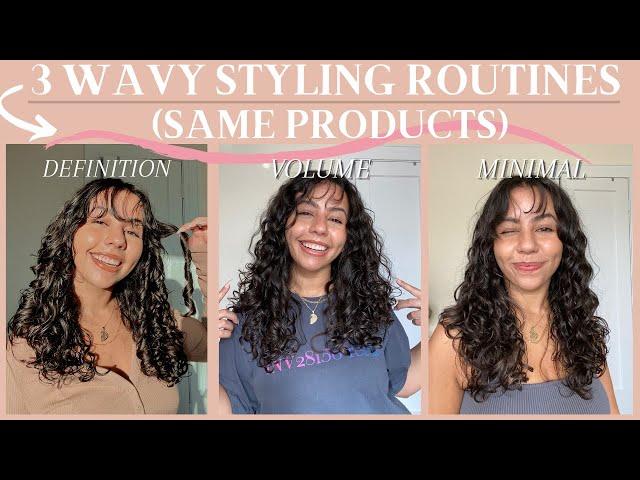 3 WAVY HAIR WASH DAY ROUTINES - DIFFERENT RESULTS - USING THE SAME PRODUCTS