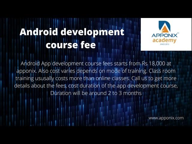 android development  training by apponix academy