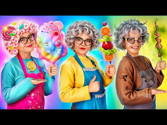 Grandma VS Homeless Grandma VS Sweet Grandma Cooking Challenge!