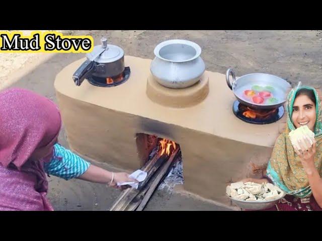 Most Beautiful  Cley Stove |Primitive Technology Of Outdoor Chulha | Village Stove Making#Viral