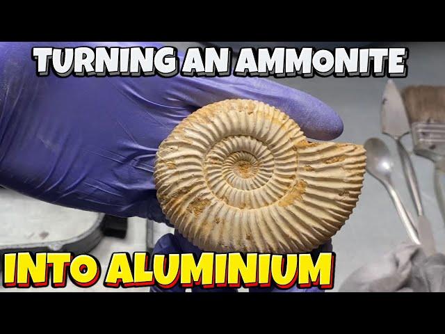 Turning an Ammonite Fossil into Aluminium - Molten Metal - Home Furnace - Ingot Joe