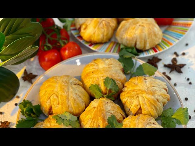 ОЧЕНЬ ВКУСНЫЕ МЯСНЫЕ КЛУБОЧКИ В СЛОЕНОМ ТЕСТЕ! ПРОСТО, СЫТНО И НЕОБЫЧНО! №41 #Shorts