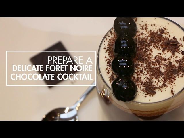 A delicate foret noire chocolate cocktail