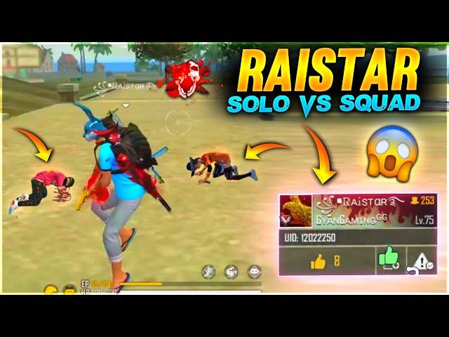 Raistar Solo Vs Double Squad 34 Kill  | Garena Free Fire