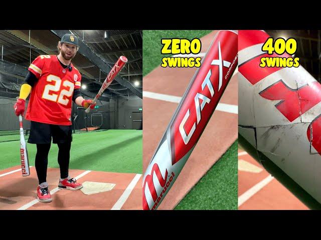 BREAKING-IN a Composite Baseball Bat | Marucci CatX Composite USSSA (broke it in a little too much)