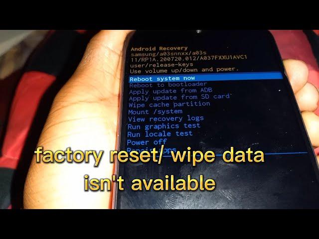 how to fix wipe data/factory reset option not available on Samsung