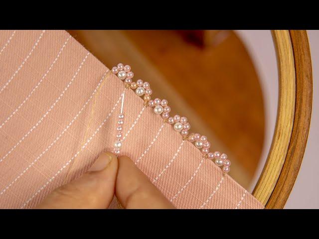 Needle Lace Beaded Embroidery Borders | Embroidery Edges | DIY Stitching