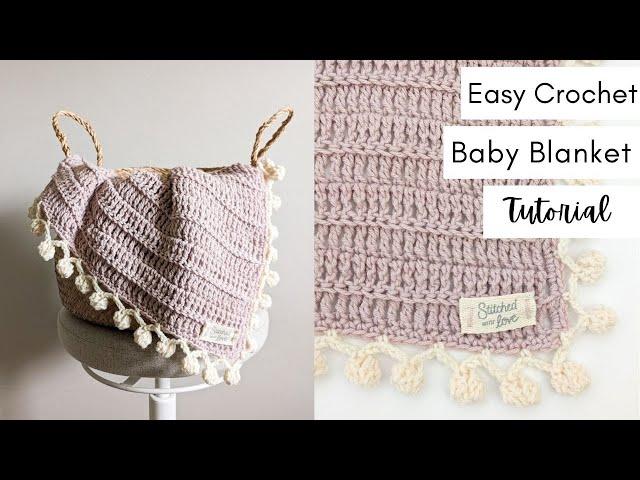 Crochet An Easy Baby Blanket Using Only One Stitch (Step-by-Step Tutorial)