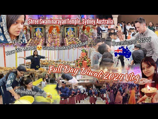 DIWALI DAY IN AUSTRALIA 2024🪔|Morning to Night Vlog #diwali #vlog #australia #swaminarayan #live