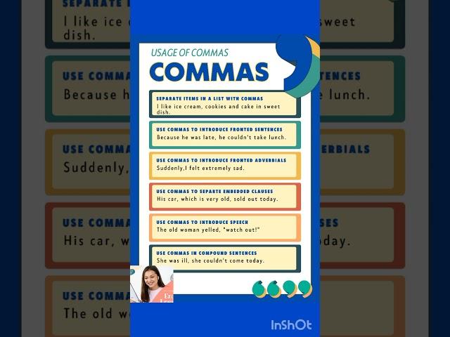 Comma in English|Punctuation|ELTcraze