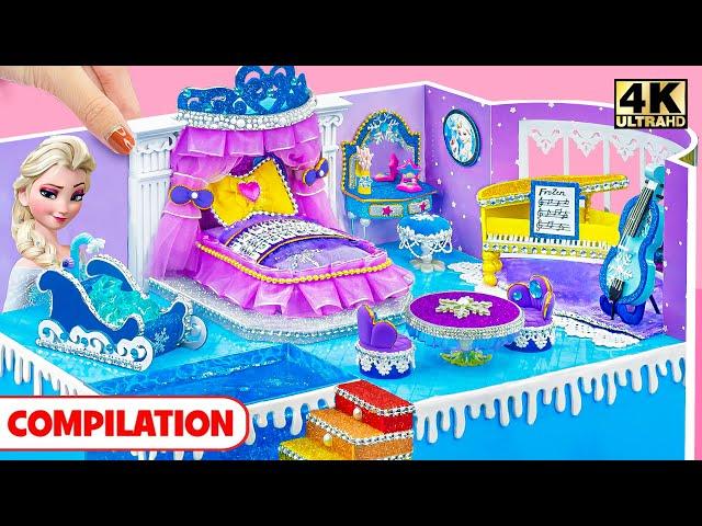 10+ DIY Miniature House Compilation | Make Frozen Castle with Luxurious Bedroom from Cardboard, Clay