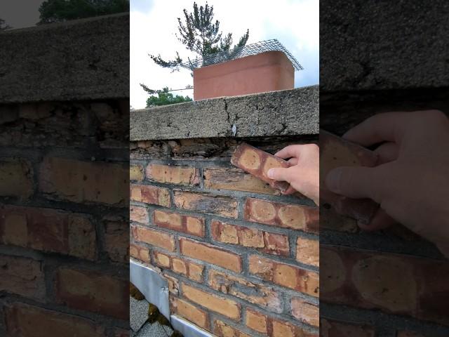 BrickChimney with SPALLING #BRICK Damage.#chimney#youtubeshorts#shortvideo#shorts#realestate#mason