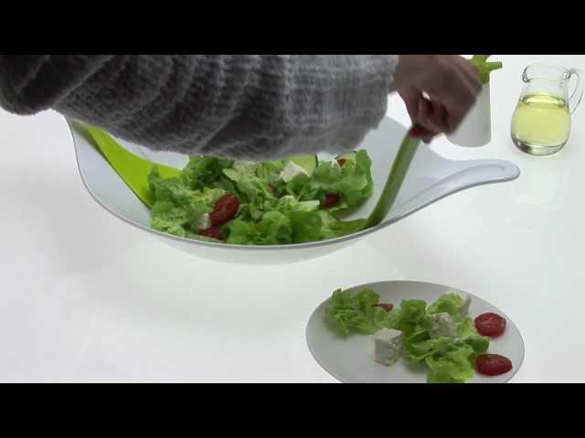 geschenkidee.ch - Salatschüssel mit Besteck 4,5l Leaf XL von Koziol