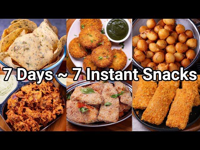 7 Days - 7 Instant Evening Tea Time Snacks Recipes | Quick & Easy Street Style Snack Recipes