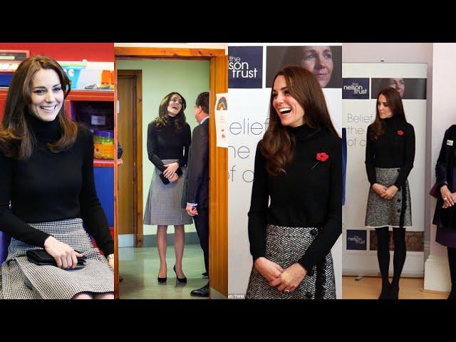 Princess Catherine Striking in polo neck Knit with Skirt By Dolce And Gabbana For Charity Event