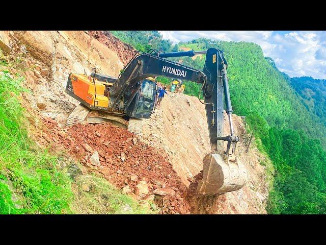 Bulldozer Working on Mountain | Excavator Planet | Trackhoe | Road Construction | Hyundai Excavator