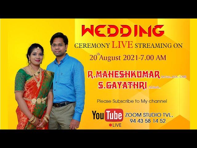 R.Mahesh Kumar weds S.Gayathri (20-08-2021)