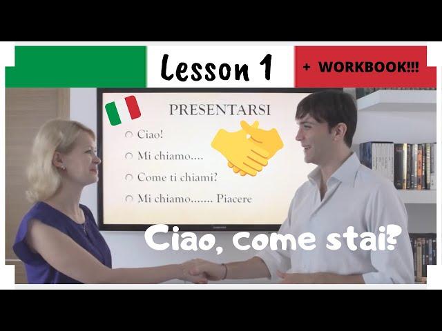 Learn Italian in 30 Days | #1 | Italian Greetings (Eng/Ita Subs + WORKBOOK)