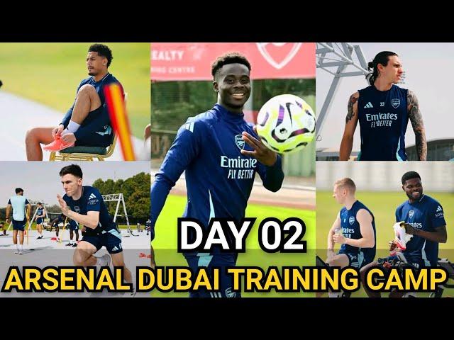 DAY 2 at Arsenal’s Dubai training Camp: Saka, Martinelli, Saliba, Lewis-Skelly, Saliba, White, Rice