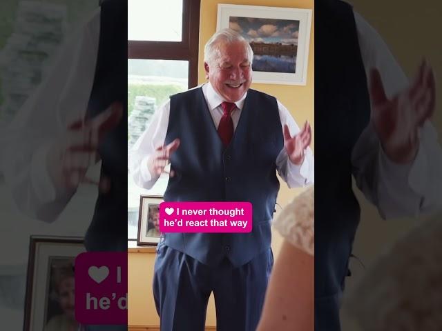 Dad sees his daughter in her wedding dress for the first time 