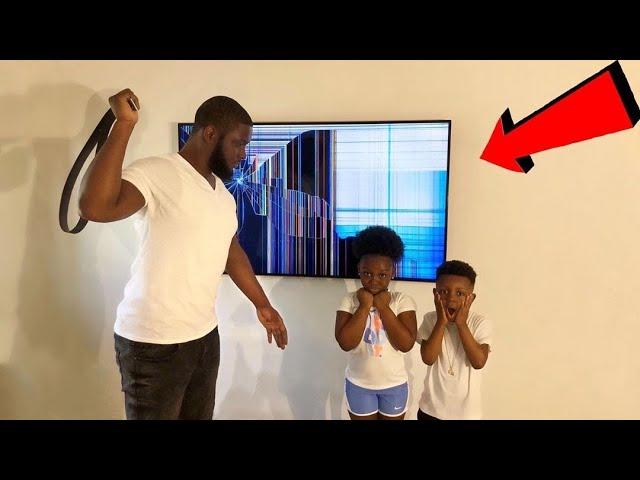 BROKEN TV PRANK ON DAD! 