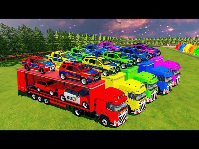 TRANSPORTING ALL POLICE CARS and AMBULANCE EMERGENCY VEHICLES WITH MAN TRUCKS | FS22