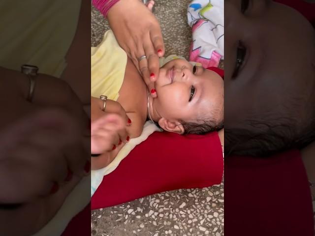 so cute baby boy enjoyed neck massage #bhojpuri #babyboy #newbornbaby #sohar #adorablebaby